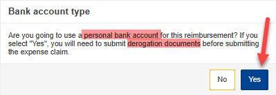 Personal bank account